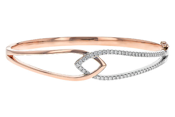 E207-71620: BANGLE BRACELET .50 TW (ROSE & WG)