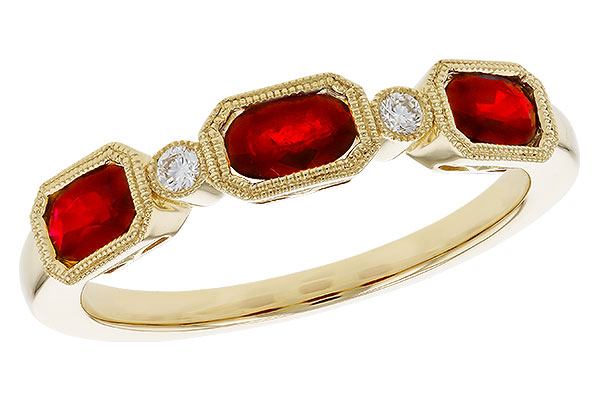 E293-11584: LDS WED RG .72 RUBY .77 TGW (4x3MM RUBY)