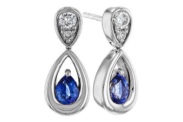 E293-12493: EARRINGS .42 SAPPHIRE .54 TGW (4x3 SAPP)