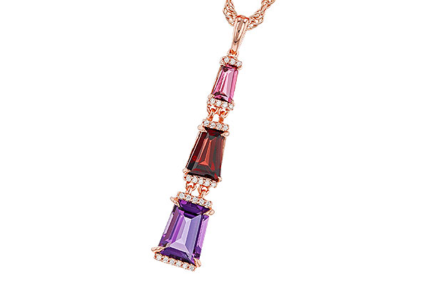 E293-13402: NECKLACE 2.32 SEMI-PREC (PT,GT,AMY) 2.37 TGW