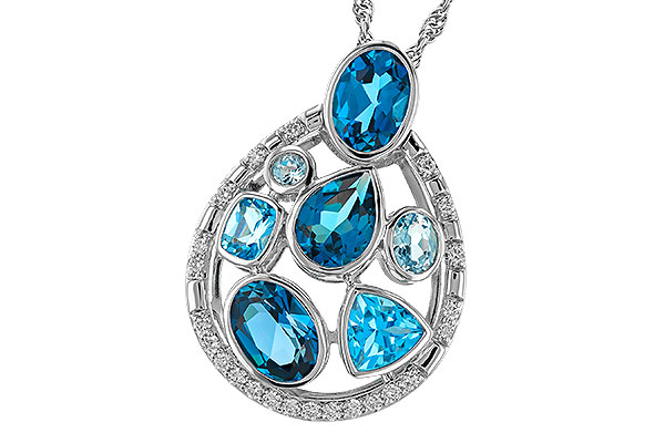 E293-15220: NECKLACE 3.23 TW BLUE TOPAZ 3.38 TGW