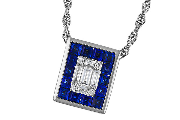 E293-17047: NECKLACE .84 SAPPHIRE TW 1.02 TGW