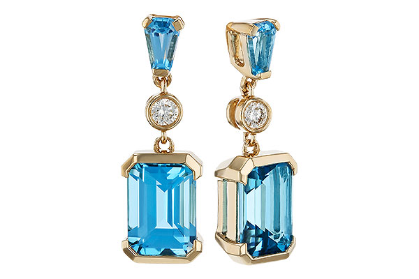E293-17056: EARRINGS 2.37 TW BLUE TOPAZ 2.44 TGW