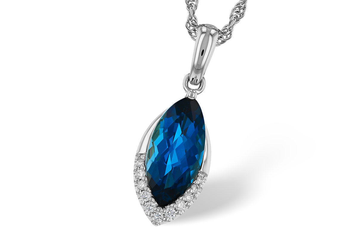 E293-17084: NECK 2.14 LONDON BLUE TOPAZ 2.20 TGW (12x6MM MQ)