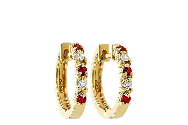 F019-48838: EARRINGS .17 RUBY .26 TGW