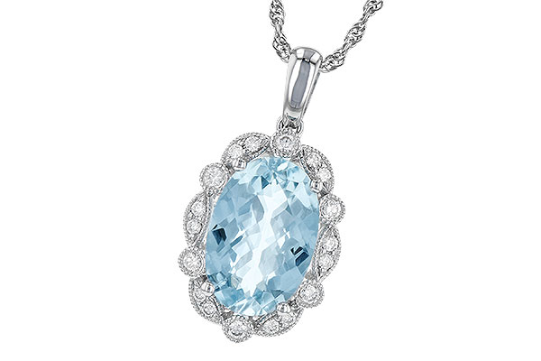 F208-60665: NECKLACE 2.40 AQUA 2.57 TGW (12x8MM AQ)
