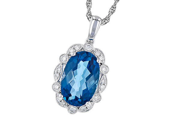 F291-36138: NECK 3.60 LONDON BLUE TOPAZ 3.77 TGW (12x8MM LBT)