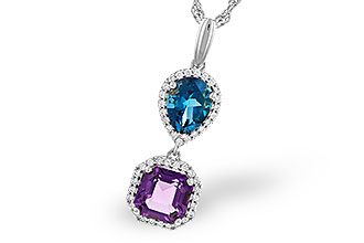 F292-23393: NECKLACE 2.50 SEMI-PREC (AMY,LBT) 2.66 TGW