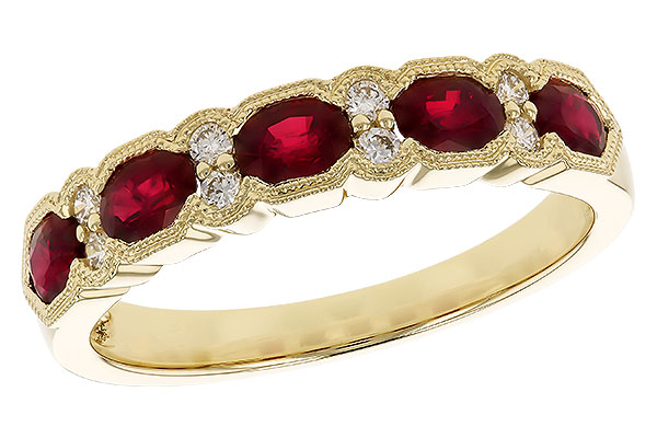 F292-24311: LDS WED RG .88 TW RUBY 1.00 TGW (4x3MM RUBY)