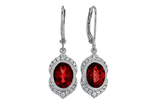 F293-09747: EARRING 3.06 GARNET 3.25 TGW