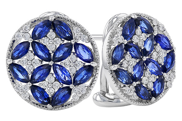 F293-10720: EARRINGS 2.07 TW SAPPHIRE 2.37 TGW