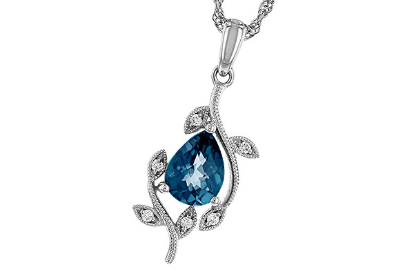 F293-13420: NECK 1.20 LONDON BLUE TOPAZ 1.25 TGW (8x6MM LBT)