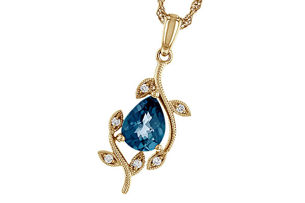 F293-13420: NECK 1.20 LONDON BLUE TOPAZ 1.25 TGW (8x6MM LBT)