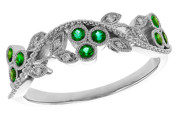 F293-17911: LDS WED RG .17 EMERALD TW .23 TGW