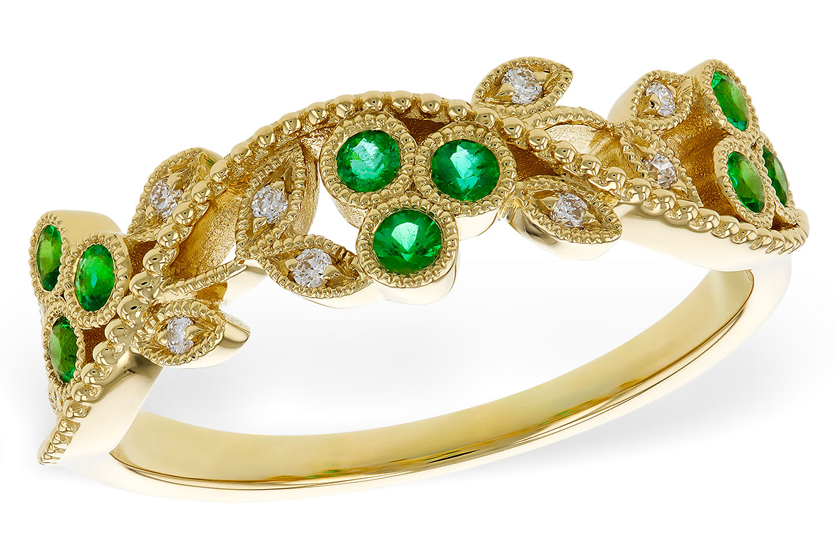 F293-17911: LDS WED RG .17 EMERALD TW .23 TGW