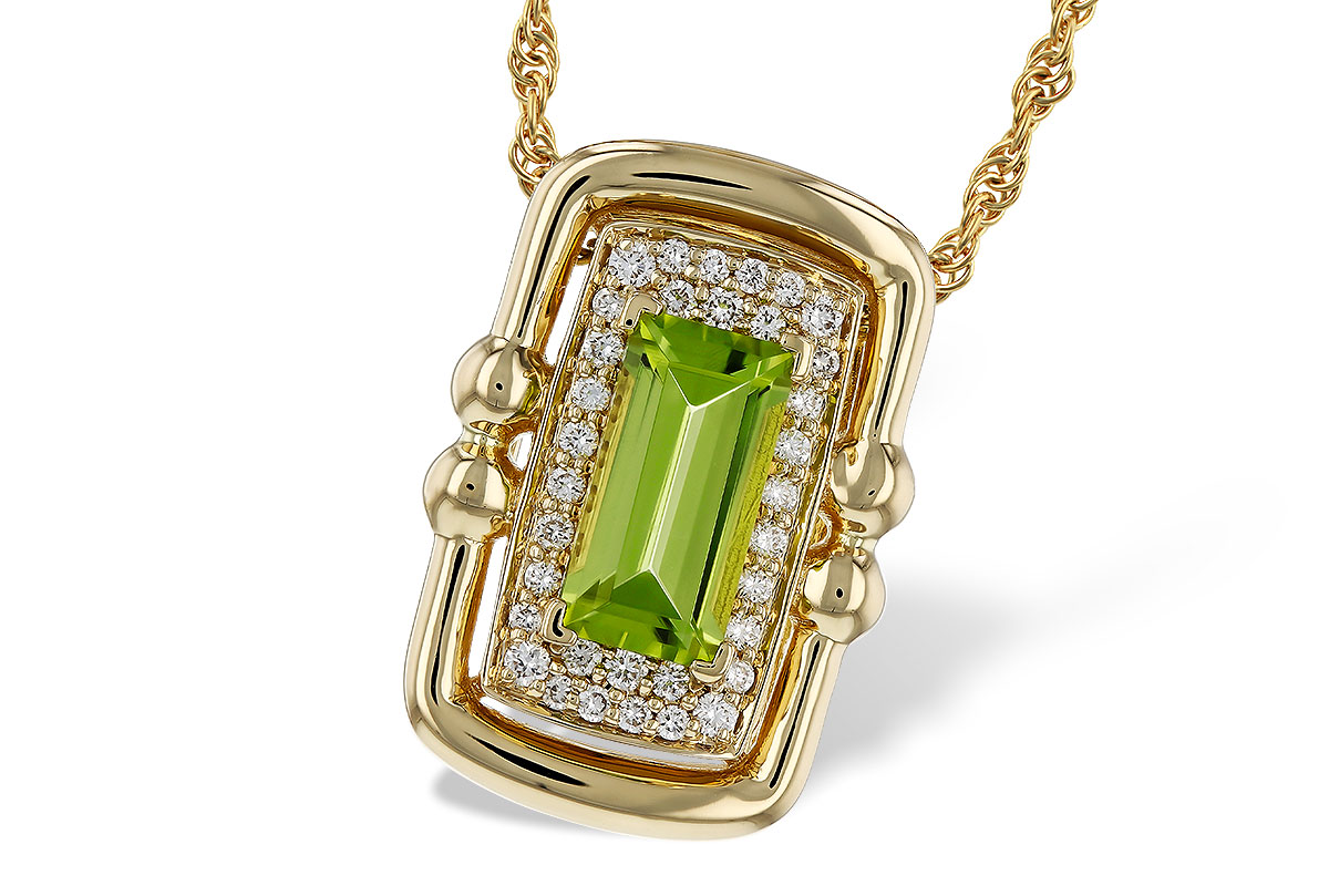 F293-17938: NECKLACE .72 PERIDOT .84 TGW (8x4MM PER)
