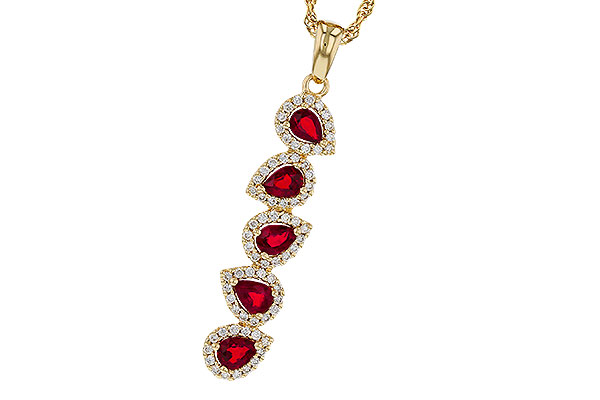 F293-17993: NECKLACE .90 TW RUBY 1.14 TGW