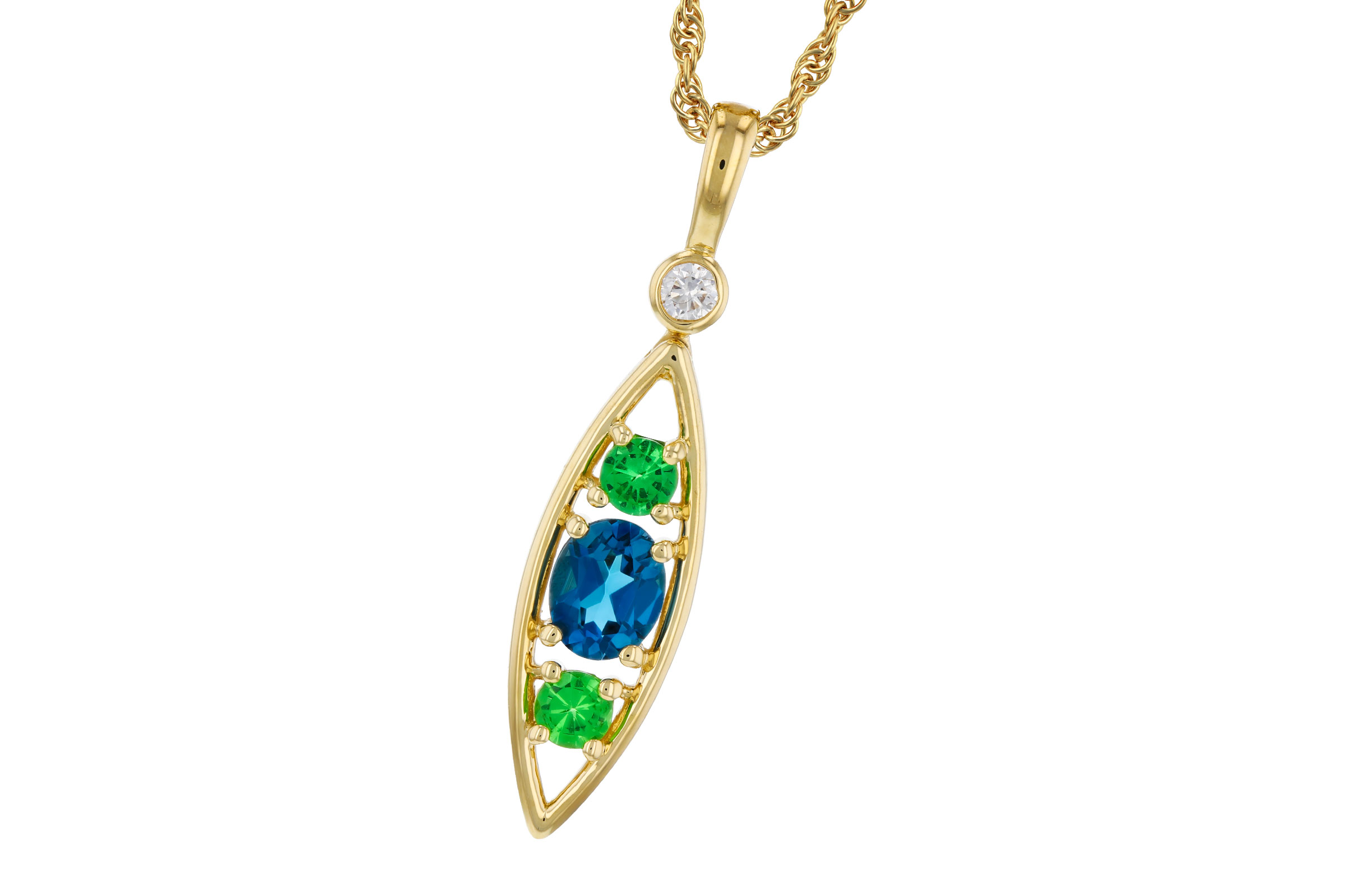 F294-02493: NECKLACE .54 SEMI-PREC (LBT & GR.GT) .58 TGW