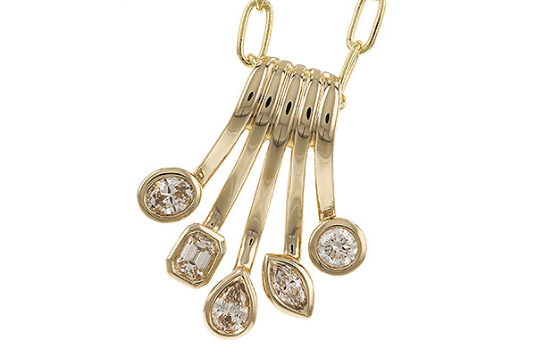 G292-26165: NECKLACE .42 TW FANCY CUT DIAMONDS (18")
