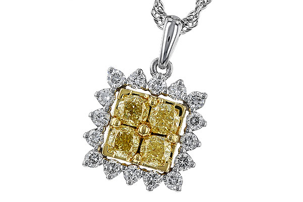 G293-13402: NECK .76 FANCY YELLOW DIAMONDS 1.09 TW