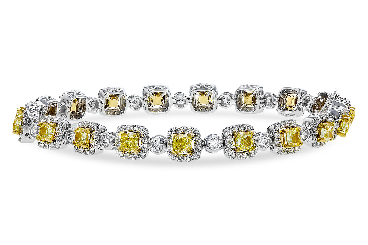 G293-13411: BRACELET 4.37 FANCY YELLOW DIAS 7.12 TW (7")