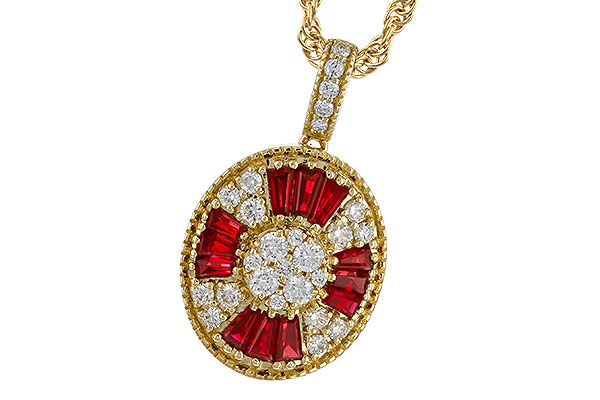 G293-16174: NECKLACE .54 TW RUBY .78 TGW