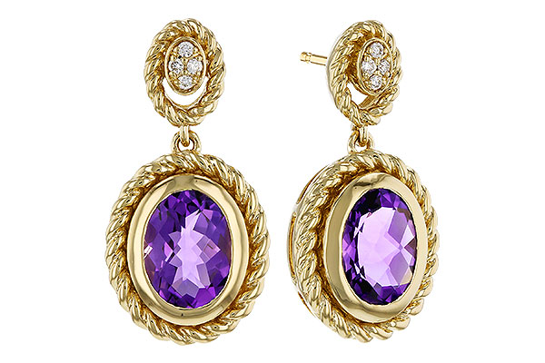 G293-17938: EARRINGS 1.98 AMETHYST 2.02 TGW (8x6MM AMY)