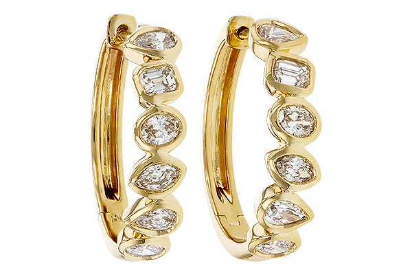 G294-00638: EARRINGS 1.10 TW FANCY CUT DIAS