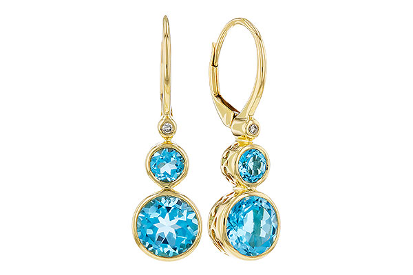 G294-00665: EARR 3.25 TW BLUE TOPAZ 3.27 TGW (4MM/7MM BT)