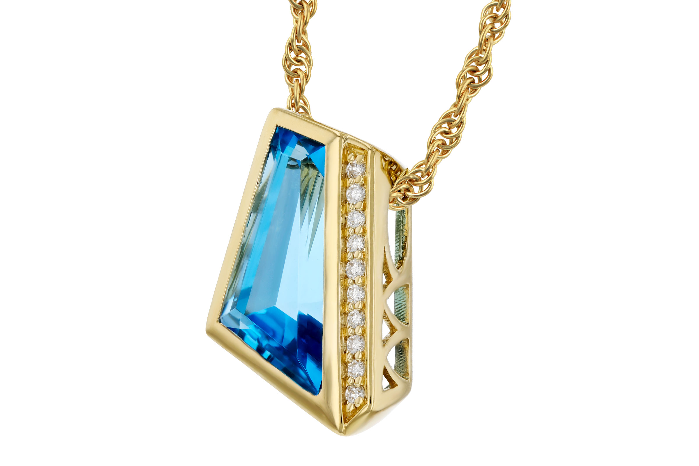 G294-02502: NECKLACE 2.42 SWISS BLUE TOPAZ 2.46 TGW