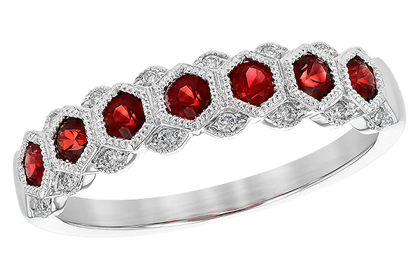 H208-63411: LDS WED RG .52 RUBY .59 TGW