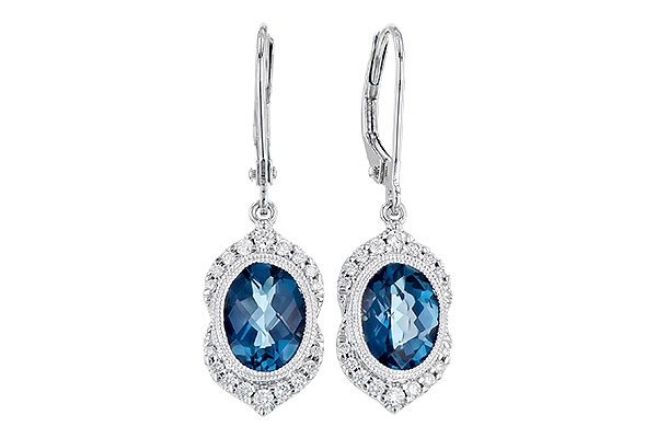 H291-36156: EARR 2.45 LONDON BLUE TOPAZ 2.64 TGW