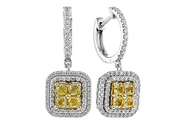 H293-12502: EARR 1.04 FANCY YELLOW DIAMONDS 1.62 TW