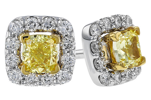 H293-13402: EARR .38 FANCY YELLOW DIAMONDS .54 TW