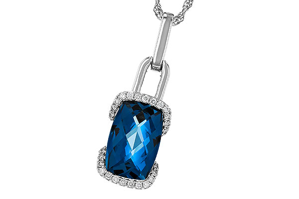 H293-17938: NECK 3.75 LONDON BLUE TOPAZ 3.90 TGW (12x8MM LBT)