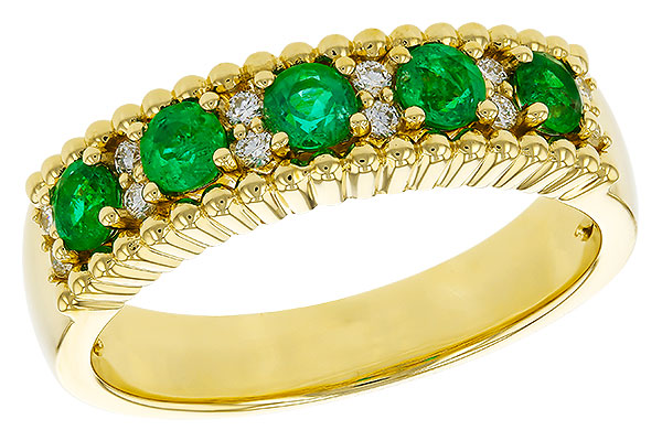 H293-17983: LDS WED RG .48 TW EMERALD .60 TGW