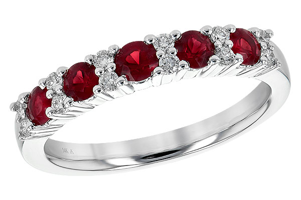 K208-56174: LDS WED RG .66 RUBY .83 TGW