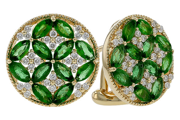 K293-12465: EARRINGS 1.66 TW EMERALD 1.96 TGW