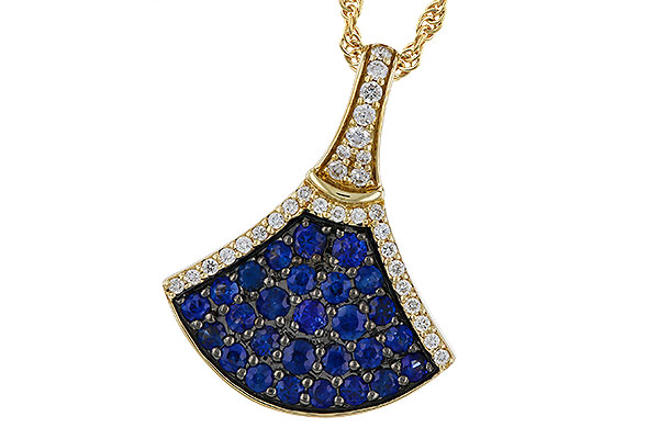 K293-13447: NECKLACE .71 TW SAPPHIRE .85 TGW