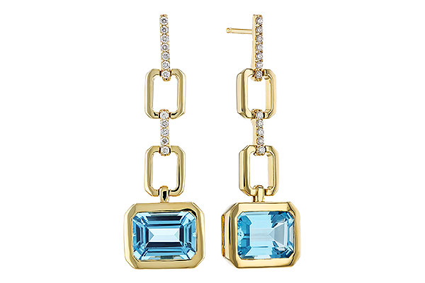 K293-14283: EARRINGS 3.20 BLUE TOPAZ 3.32 TGW (8x6MM BT)