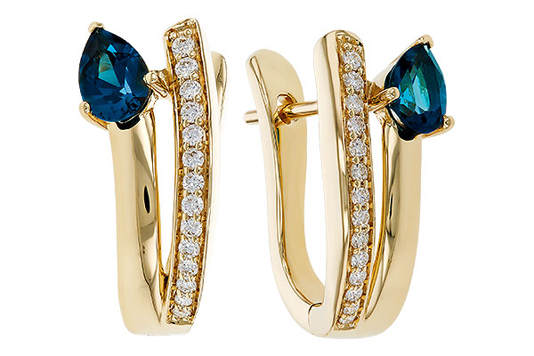 K293-16156: EARR .88 LONDON BLUE TOPAZ 1.08 TGW (6x4MM LBT)