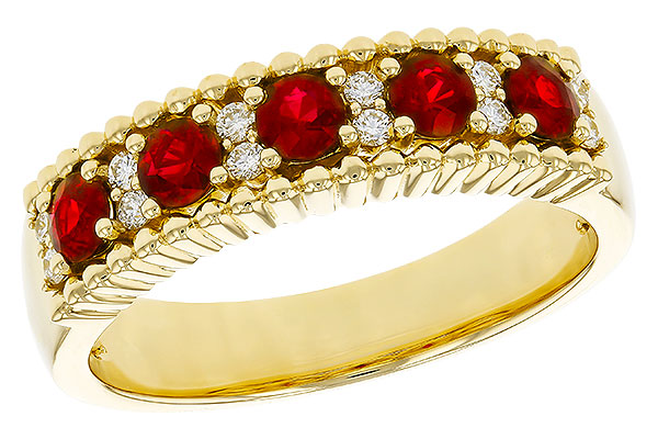 K293-17974: LDS WED RG .60 TW RUBY .72 TGW