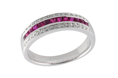 L204-92501: LDS WED RG .50 RUBY .61 TGW