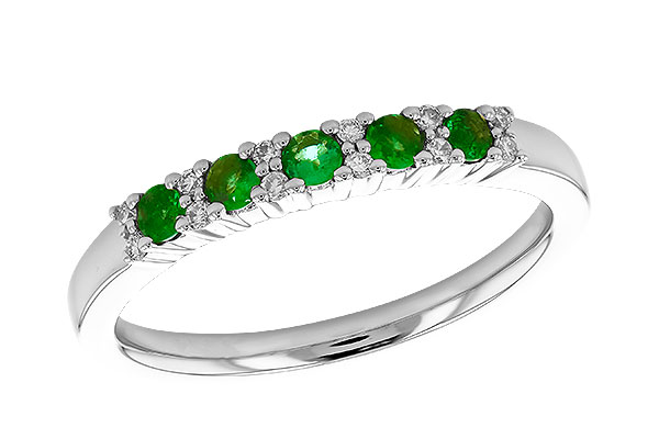 L292-26156: LDS WED RG .20 EMERALD .27 TGW