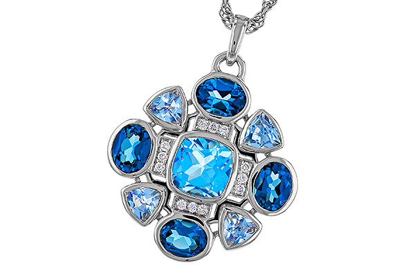 L293-12456: NECKLACE 3.19 TW BLUE TOPAZ 3.25 TGW