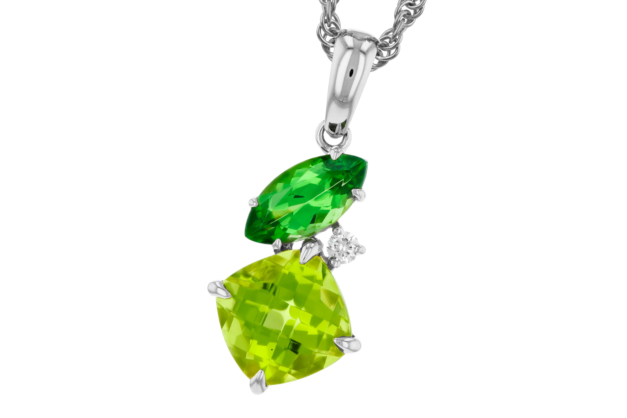 L294-03383: NECKLACE 1.97 TW SEMI-PREC (PER,TSAV) 2.00 TGW