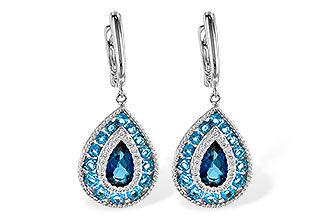 M208-58883: EARR 3.15 TW BLUE TOPAZ 3.32 TGW