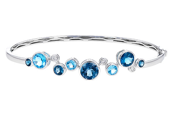M292-18847: BANGLE 3.95 TW BLUE TOPAZ 4.06 TGW