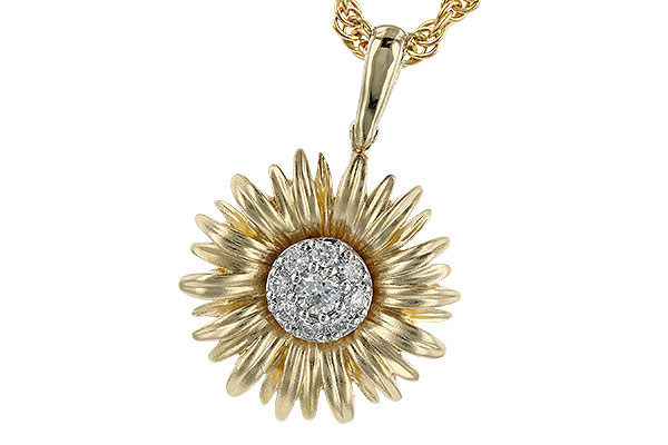 M292-22501: G292-21602 WITH YG PETALS / WG SETTING .10 TW