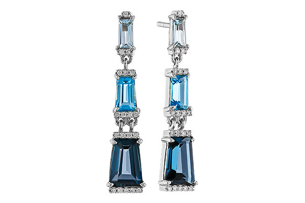 M293-13392: EARRINGS 2.55 BLUE TOPAZ 2.62 TGW